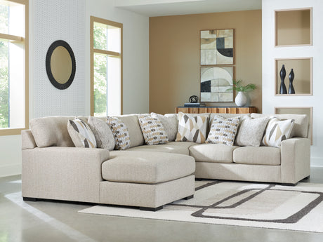 Furniture City Houma - Ashley Furniture - Laurelgrove Sectional - RAF 4-Piece Sectional with Chaise / Pebble - 75105S1