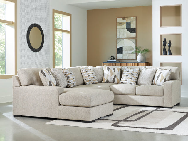 Furniture City Houma - Ashley Furniture - Laurelgrove Sectional - RAF 4-Piece Sectional with Chaise / Pebble - 75105S1