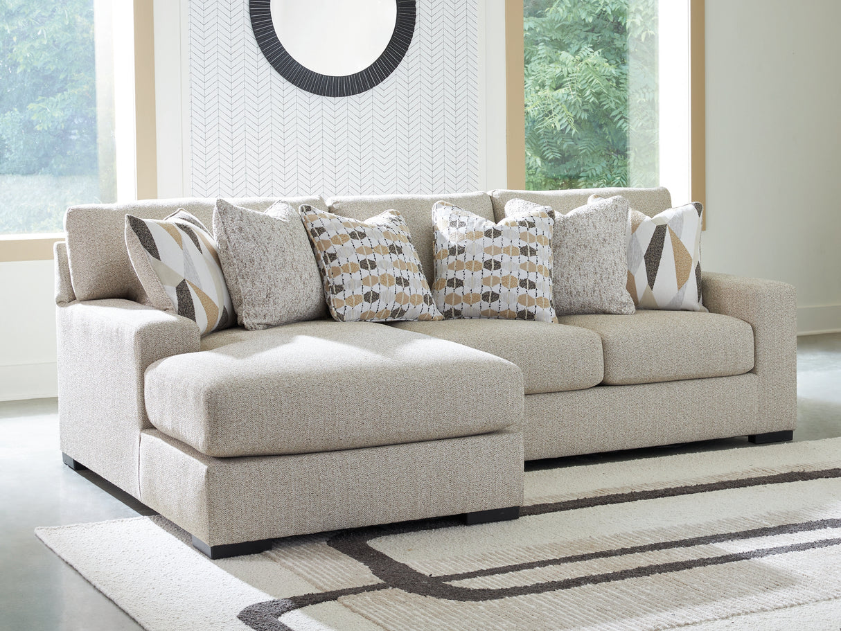 Furniture City Houma - Ashley Furniture - Laurelgrove Sectional - RAF 2-Piece Sectional Sofa Chaise / Pebble - 75105S4