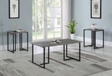 Furniture City Houma - Coaster - Nyla 3-piece Engineered Wood Coffee Table Set Weathered Grey - 753390