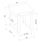 Pala Rectangular End Table White High Gloss and Natural