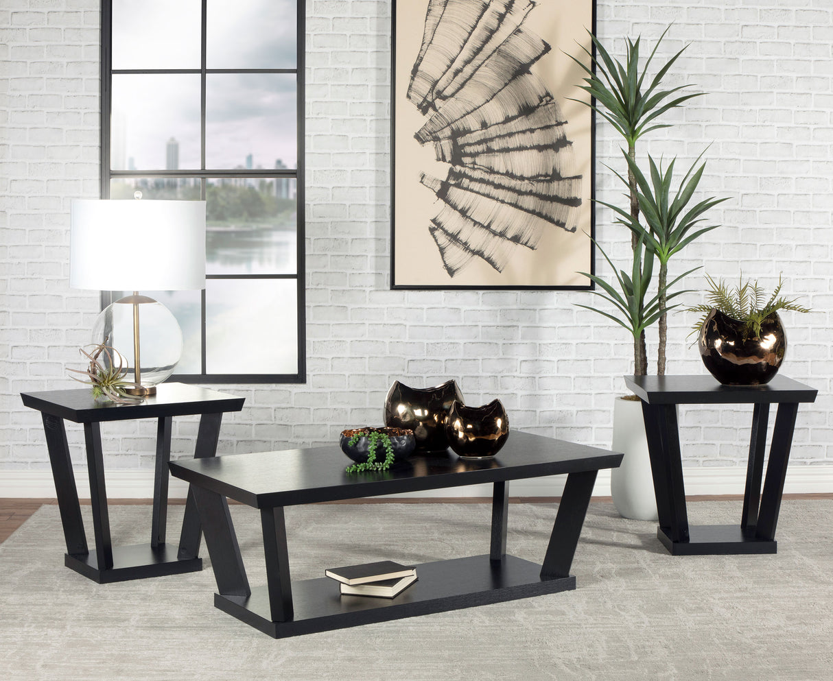 Furniture City Houma - Coaster - Aminta 3-piece Coffee and End Table Set Black - 753434