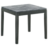 Furniture City Houma - Coaster - Mozzi Square Faux Marble Side End Table Grey and Black - 753517