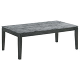 Furniture City Houma - Coaster - Mozzi Rectangular Faux Marble Coffee Table Grey and Black - 753518