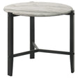 Furniture City Houma - Coaster - Tandi Round Faux Marble Side End Table White and Black - 753537