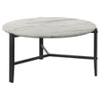 Furniture City Houma - Coaster - Tandi Round Faux Marble Coffee Table White and Black - 753538