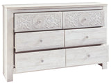 Paxberry - Six Drawer Dresser - Medallion Drawer Pulls - Whitewash