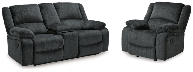 Furniture City Houma - Ashley Furniture - Draycoll Reclining Loveseat with Console and Recliner - Reclining Loveseat with Console and Recliner - 76504U7