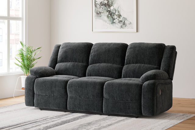 Furniture City Houma - Ashley Furniture - Draycoll Power Reclining Sofa - Reclining Power Sofa / Slate - 7650487