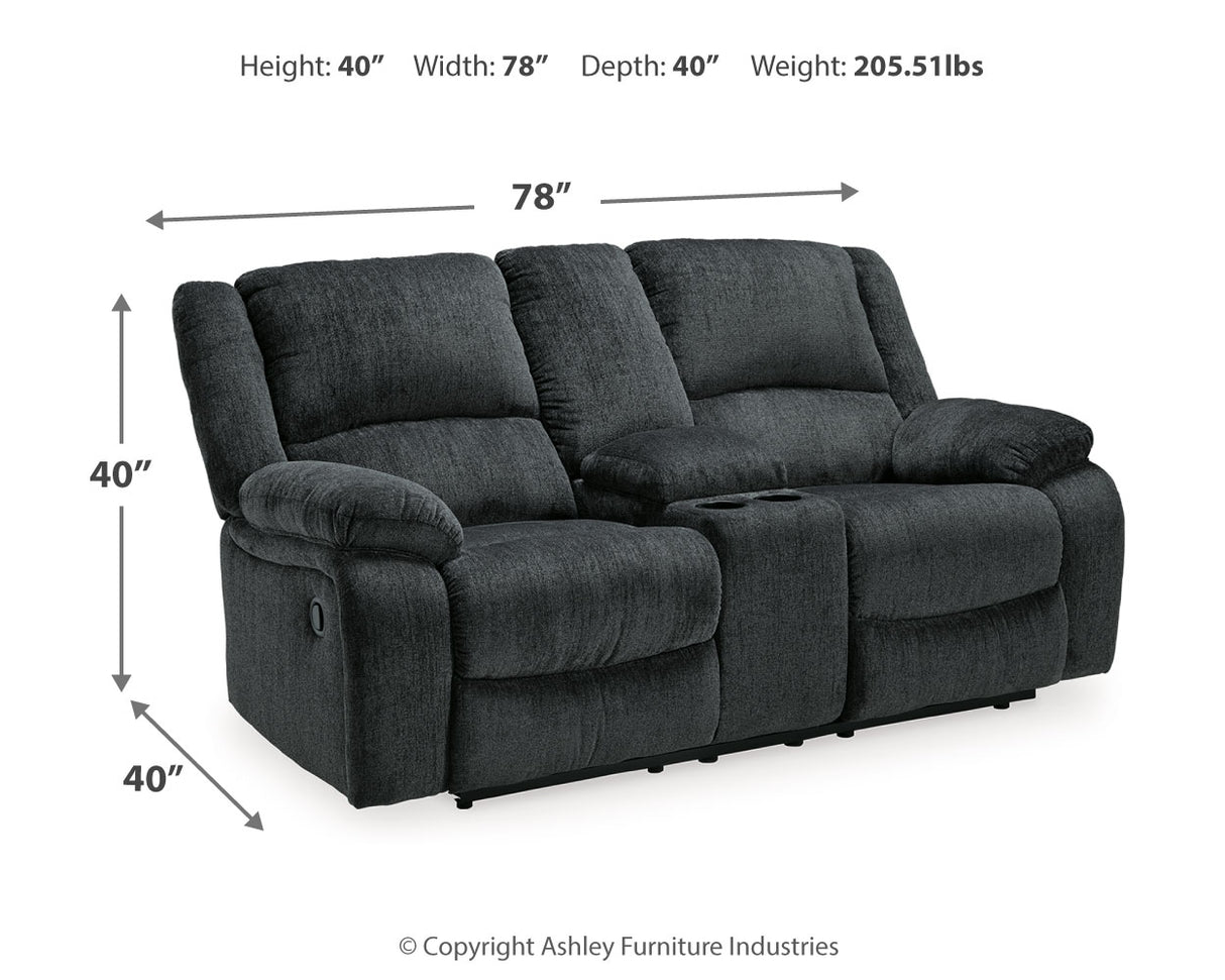 Draycoll Reclining Loveseat with Console