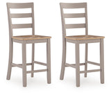 Harperfeld - Barstool (Set of 2) - Natural / Gray