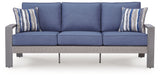 Half Moon Beach - Sofa With Cushion - Blue / Gray