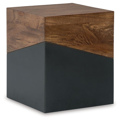 Trailbend - Accent Table - Brown / Gunmetal