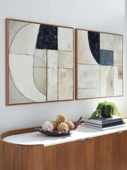 Bexlen - Wall Art Set (Set of 2) - Tan / Taupe / Black