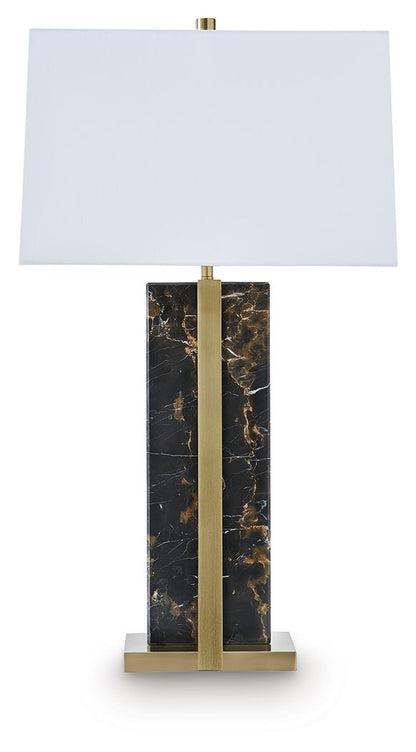 Neonish - Marble Table Lamp - Black / Gold Finish