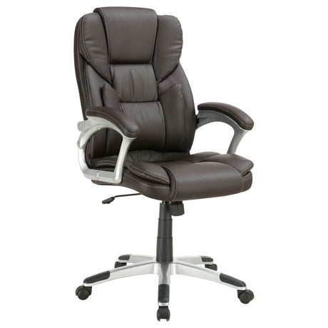 Furniture City Houma - Coaster - Kaffir Upholstered Adjustable Office Desk Chair Dark Brown - 800045