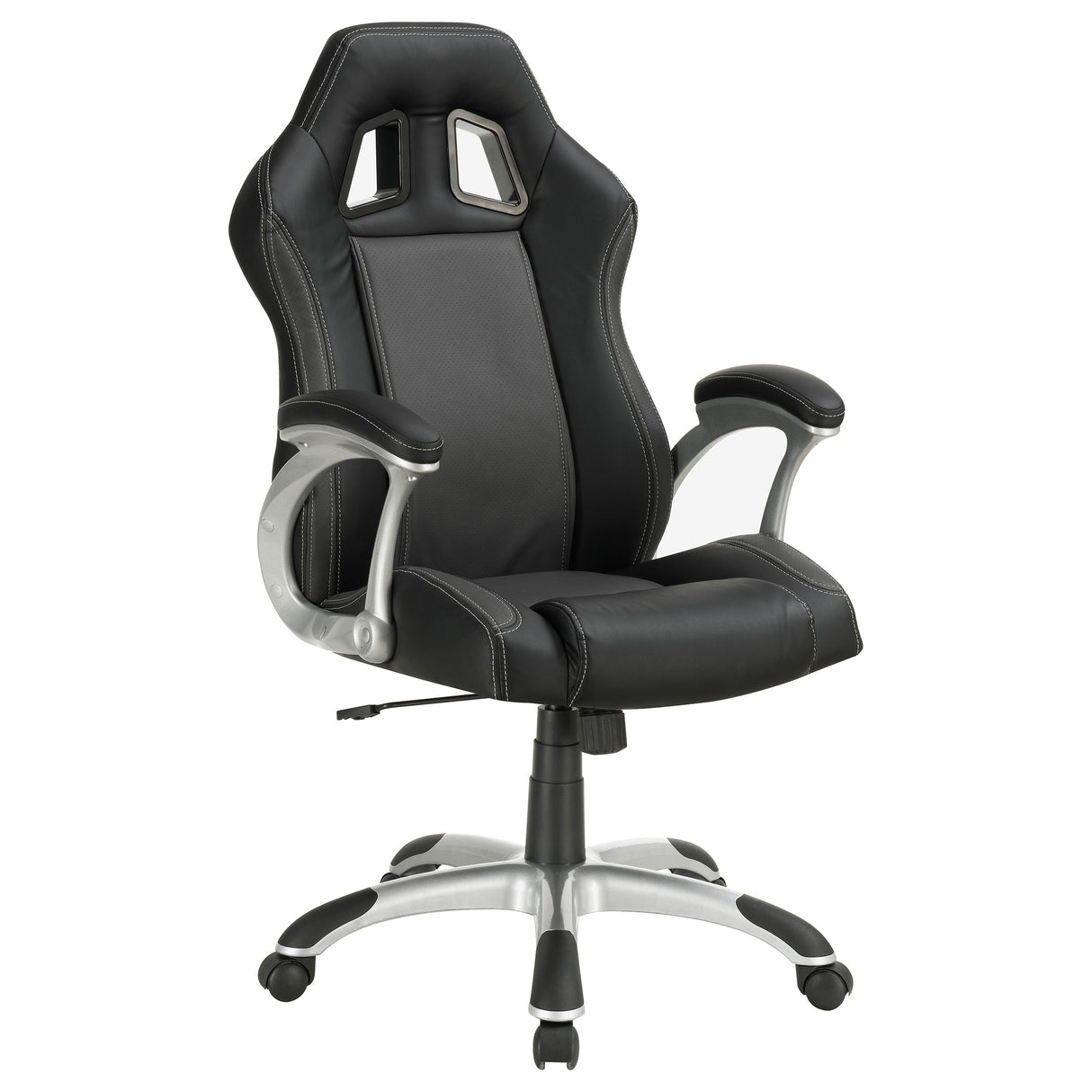 Furniture City Houma - Coaster - Roger Upholstered Adjustable Home Office Desk Chair Black - 800046