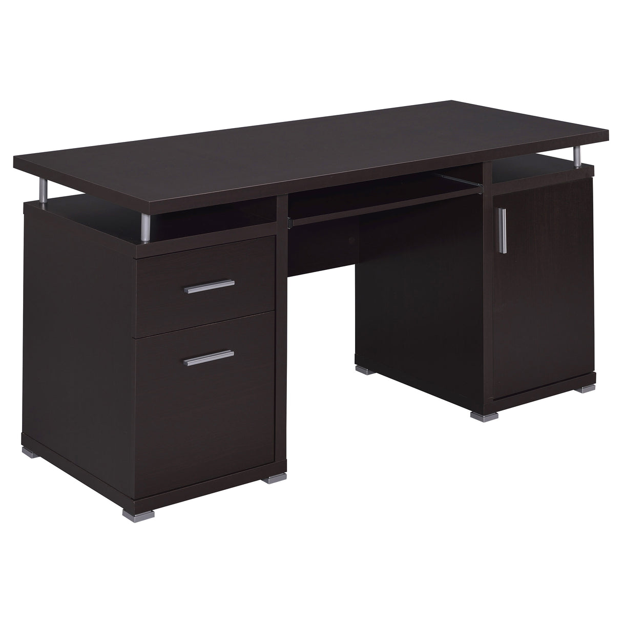 Furniture City Houma - Coaster - Tracy 55-inch 2-drawer Office Computer Desk Cappuccino - 800107