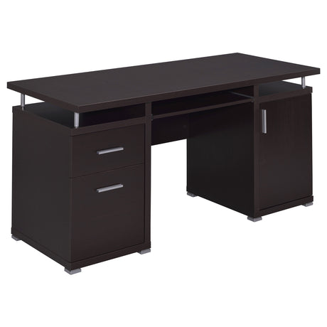 Furniture City Houma - Coaster - Tracy 55-inch 2-drawer Office Computer Desk Cappuccino - 800107