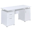 Furniture City Houma - Coaster - Tracy 55-inch 2-drawer Office Computer Desk White - 800108
