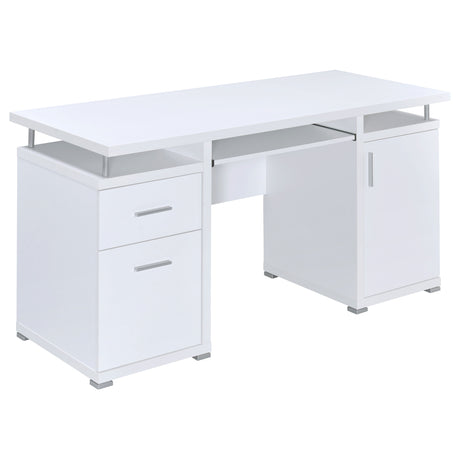 Furniture City Houma - Coaster - Tracy 55-inch 2-drawer Office Computer Desk White - 800108