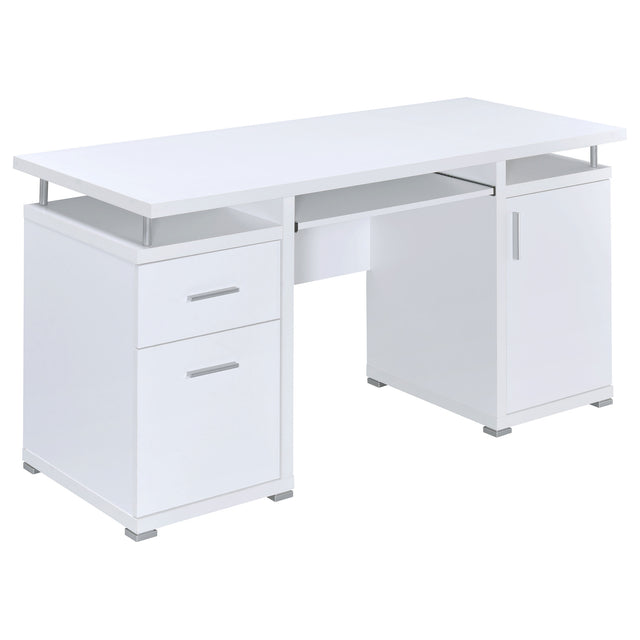 Furniture City Houma - Coaster - Tracy 55-inch 2-drawer Office Computer Desk White - 800108