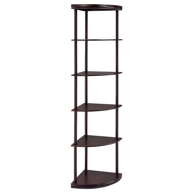 Furniture City Houma - Coaster - Bonwick 72-inch 5-shelf Corner Bookshelf Cappuccino - 800279