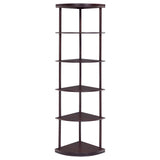 Bonwick 72-inch 5-shelf Corner Bookshelf Cappuccino