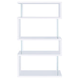 Emelle 63-inch 4-shelf Glass Panel Bookshelf White