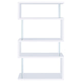 Emelle 63-inch 4-shelf Glass Panel Bookshelf White