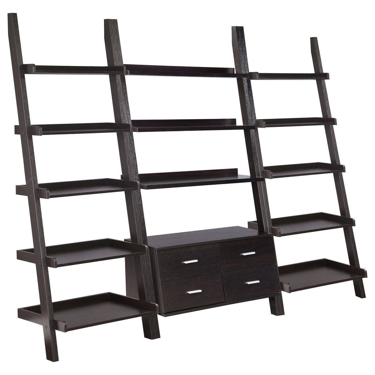 Furniture City Houma - Coaster - Colella 3-piece Storage Ladder Bookshelf Set Cappuccino - 800319-S3