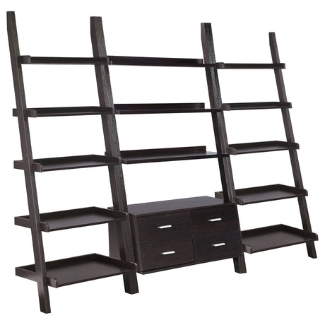 Furniture City Houma - Coaster - Colella 3-piece Storage Ladder Bookshelf Set Cappuccino - 800319-S3