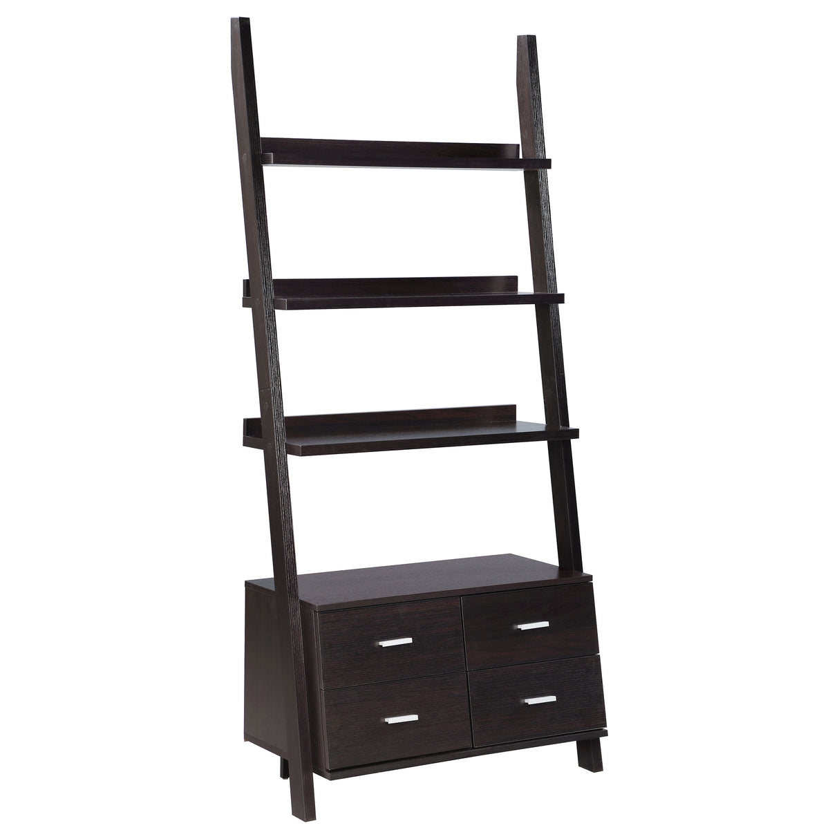 Furniture City Houma - Coaster - Colella 72-inch 5-shelf Storage Ladder Bookshelf Cappuccino - 800319