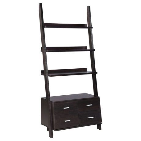 Furniture City Houma - Coaster - Colella 72-inch 5-shelf Storage Ladder Bookshelf Cappuccino - 800319