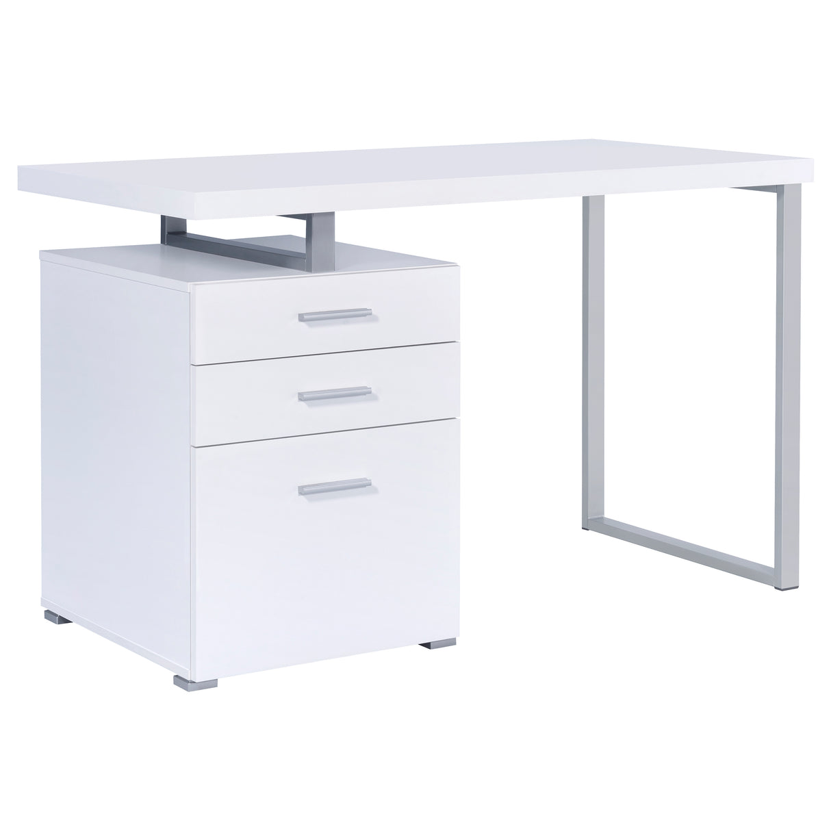 Furniture City Houma - Coaster - Brennan 47-inch 3-drawer Office Computer Desk White - 800325