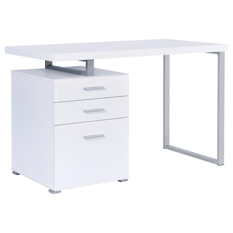 Furniture City Houma - Coaster - Brennan 47-inch 3-drawer Office Computer Desk White - 800325
