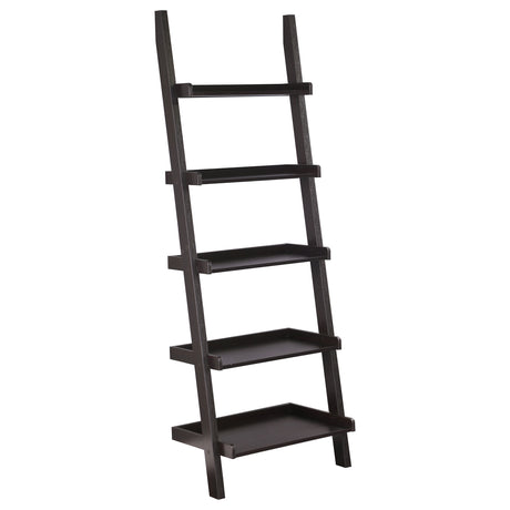 Furniture City Houma - Coaster - Colella 72-inch 5-shelf Ladder Bookshelf Cappuccino - 800338