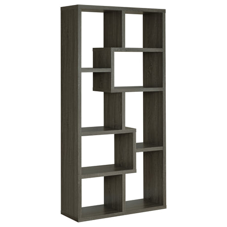 Furniture City Houma - Coaster - Theo 71-inch 7-shelf Bookshelf Weathered Grey - 800510