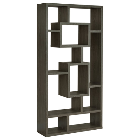 Furniture City Houma - Coaster - Corey 71-inch 8-shelf Bookshelf Weathered Grey - 800512