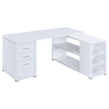 Furniture City Houma - Coaster - Yvette 60-inch 3-drawer L-Shape Computer Desk White - 800516