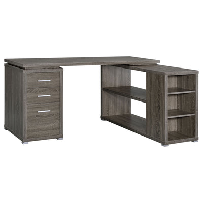 Furniture City Houma - Coaster - Yvette 60-inch 3-drawer L-Shape Computer Desk Weathered Grey - 800518