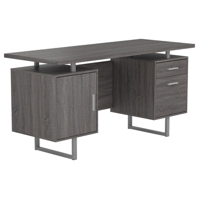 Furniture City Houma - Coaster - Lawtey 60-inch 2-drawer Office Computer Desk Weathered Grey - 800521