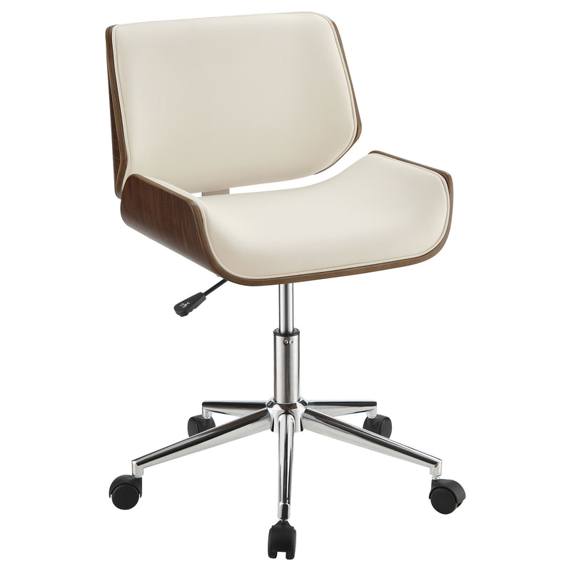 Furniture City Houma - Coaster - Addington Upholstered Adjustable Office Desk Chair Ecru - 800613