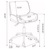 Addington Upholstered Adjustable Office Desk Chair Ecru
