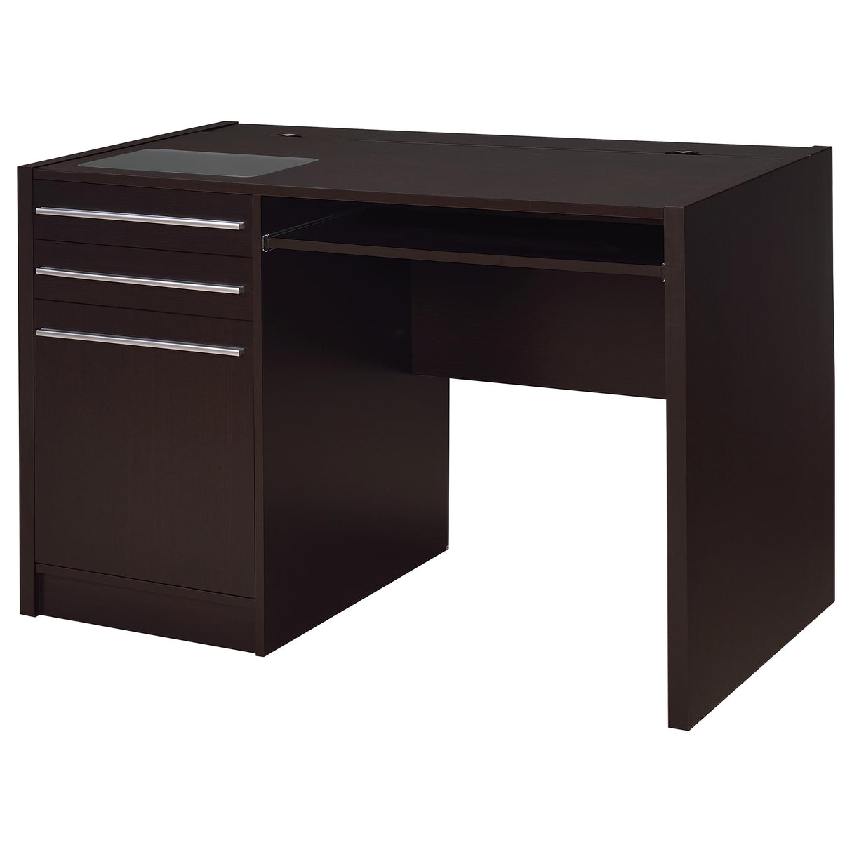 Furniture City Houma - Coaster - Halston 47-inch 2-drawer Office Desk with Cabinet Cappuccino - 800702