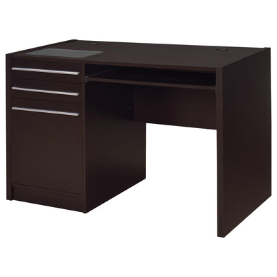 Furniture City Houma - Coaster - Halston 47-inch 2-drawer Office Desk with Cabinet Cappuccino - 800702