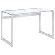 Furniture City Houma - Coaster - Hartford 47-inch Glass Top Writing Desk Chrome - 800746