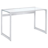Furniture City Houma - Coaster - Hartford 47-inch Glass Top Writing Desk Chrome - 800746