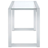 Hartford 47-inch Glass Top Writing Desk Chrome