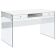 Furniture City Houma - Coaster - Dobrev 48-inch 2-drawer Writing Desk White High Gloss - 800829